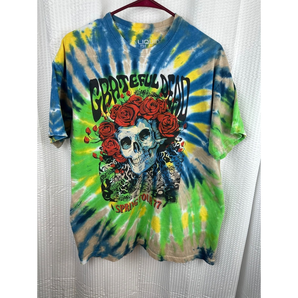 Grateful Dead Bertha Roses Spring 1977 Tour Tie Dye T-Shirt L